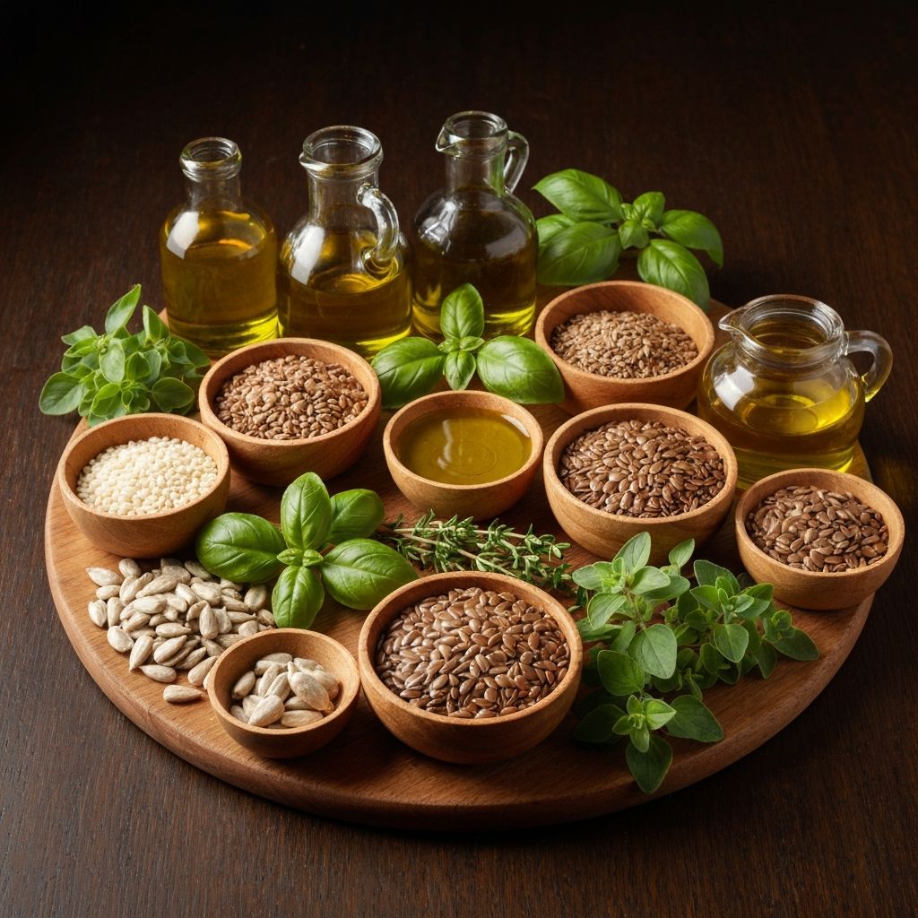 Various plant-based oils and ingredients